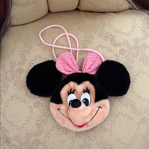 Disney Minnie Mouse Plush Purse - Black and Pink
